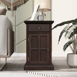 NicBex Classic Vintage End Table with Multifunctional Drawer & Bottom Cabinet,Small Side Table for Bedroom,Living Room - 1 of 4