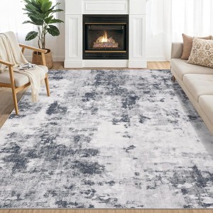 Washable Modern Abstract Area Rug Non Slip Backing Stain Resistant & Low Pile Carpet for Bedroom Living Room Dining Room Bedroom - 1 of 4