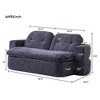 79" Modern Floor Sofa Corduroy Convertible Bed 2 Pillows Foam Filled Hidden Quilt Space Saving Curved Ergonomic Living Room Playroom - 4 of 4
