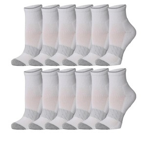 Tipi Toe Women's 12-Pairs Running & Athletic Sports Performance White Purity Paired with Grey Checkers & Toe Patterned Quarter Socks - 1 of 4