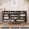 Wooden Dressers for Bedroom with 12 Drawers, 61" Wide TV Stand Dresser for 65 inch TV, Rattan Chest of Drawers for Living Room, Hallway - 4 of 4