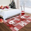Christmas Area Rug, Non-Slip Washable Holiday Patchwork Carpet, Soft Low-Pile Boho Floor Cover for Living Room, Bedroom, Classroom Decor - 3 of 4