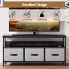 Modern TV Stand for TVs up to 55", TV Stand Dresser with 3 Fabric Drawer, Entertainment Center with Open Shelf - 4 of 4