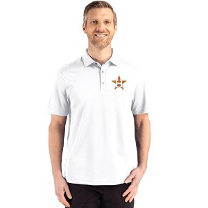 Houston Astros Cutter & Buck Advantage Refresh Epic Confidence Recycled Mens Big & Tall Tri-Blend Pique Polo - White - 4X Big - 1 of 1