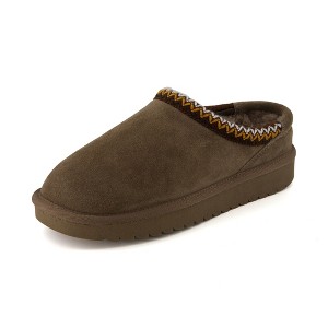 CUSHIONAIRE Keto Womens Slippers Slip-On Suede Mule Slipper - Cozy & Stylish, Memory Foam & Faux Fur Lining, Wide Widths Available - 1 of 4