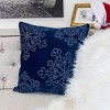 Tramull Velvet Holiday Pillow Cover 20x20 with Silver Snowflake Embroidery, Christmas Winter Decor for Couch Bed - 4 of 4