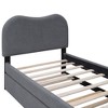 NicBex Twin/Full Size Upholstered Platform Bed with Twin Size Trundle and Wood Supporting Feet for Kids Teens Adults - 4 of 4