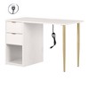 Amyra Computer Desk Pure White - South Shore: Laminated Workstation with Storage, Meets ASTM Standards - 2 of 4