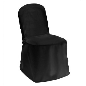 Lann's Linens 100 pcs Polyester Banquet Chair Covers for Wedding/Party - Cloth Fabric Slipcovers - 1 of 4