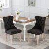 CAVINAS Solid Wood Dining Chair, High-end Tufted Upholstered Dining Chair with Wood Legs, Nailhead Trim - 3 of 4