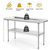 Costway Stainless Steel Table for Prep & Work w/ Backsplash - 3 of 4