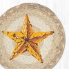 Earth Rugs Yellow Star Round Coaster – 7"x7" Braided Jute Americana Table Accent - 2 of 3