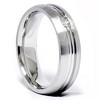 Pompeii3 Men's 14K White Gold Princess Diamond Wedding Band Ring - 2 of 4
