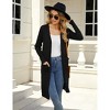 Women's Long Open Front Cardigan with Pockets - Lightweight Knit Duster with Side Slits - 4 of 4