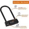 U Bike Lock - Heavy Duty Combination Lock for Motorcycle Wheel, Office Door, Fence & Gate - Resettable, Long Combination U-Lock in Black - Steel/Zinc/ - 4 of 4