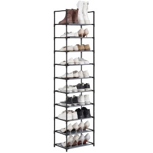 SONGMICS Shoe Rack 10 Tier Shoe Shelf Shoe Storage Organizer Space-Saving 11 x 17.7 x 68.1 Inches Metal Frame Non-Woven Fabric Shelves Grey - 1 of 4