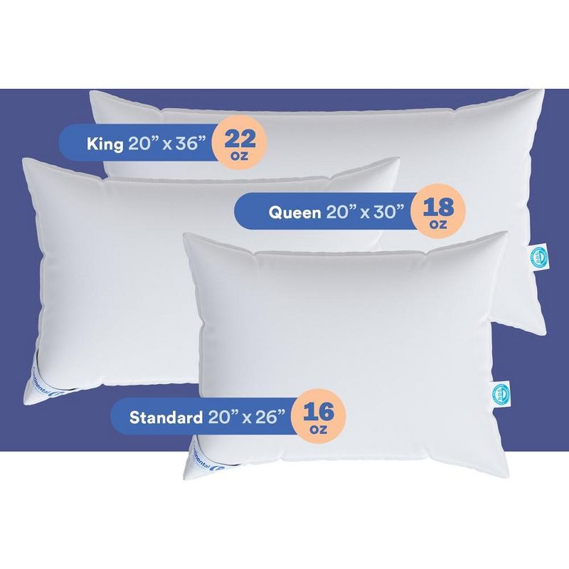 Continental Bedding - 550 Fill Power Soft Duck Down Pillow - Size - Set of 2, 2 of 4