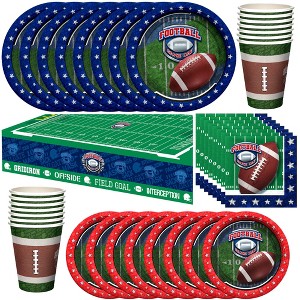 Treasures Gifted Football Birthday Party Decorations Tableware Deluxe Set for 16 Guests - 1 of 1
