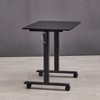 NicBex 32 Inch Hand-Crank Adjustable Height Office Desk with Rolling Wheels for Home,Office,Gaming,Study,Black - 2 of 4