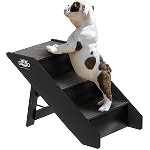 PETMAKER Pet Stairs ¨C Safe and Durable Indoor or Outdoor Ramp with 3 Step Design ¨C Cat or Dog Steps for Home and Vehicle (Gray) - 1 of 1