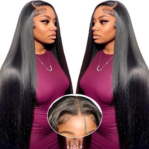 Jessie's Wig 24Inch HD Lace Frontal Straight Wig 5X5 Lace Natural Black 1 Pc/Pack - 1 of 4