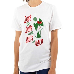 Deck The Halls with Balls of Yarn Womens Graphic T Shirt Tees Brisco Brands - 1 of 4