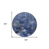 Navy Blue And Denim Blue Floral Washable Indoor Outdoor Area Rug - 3 of 4