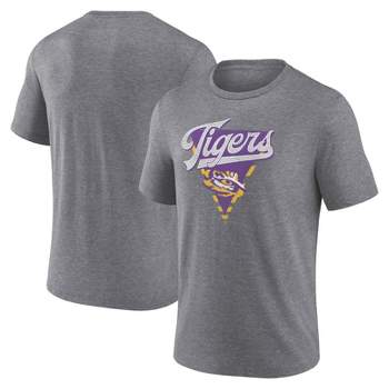 NCAA LSU Tigers Men's Gray Triblend T-Shirt