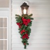 Northlight Poinsettia Pine Cone and Ball Artificial Christmas Teardrop Swag - 32" - Unlit - 2 of 4