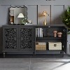 ORRD Carved Flower Door Large Storage Cabinet With Metal Handle Suitable For Living Room, Kitchen, Entryway(Natural Wood) - 2 of 4