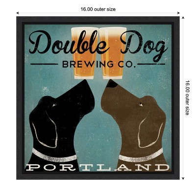 Double Dog Brewing Co. Black and Brown Canvas Print