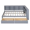Twin Size Daybed with USB Charging Ports and Storage Shelf, Space-Saving Wooden Bed Frame for Kids, Teens or Guest Room-Maison Boucle - 4 of 4