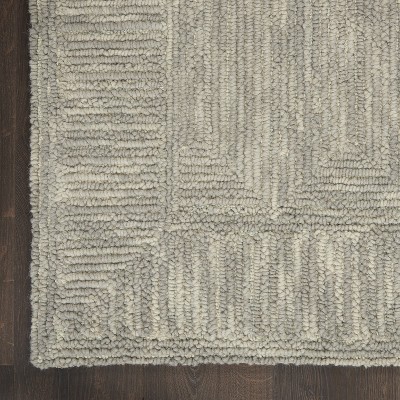 Hand-Tufted Modern Gray Wool 5' x 7' Rectangular Area Rug