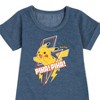 - Pokémon - Pikachu Lightning Bolt Art Graphic Short Sleeve Fleece Dress - 2 of 4
