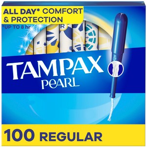 Tampax Pearl Tampons Regular Absorbency with LeakGuard Braid - Unscented - 1 of 4