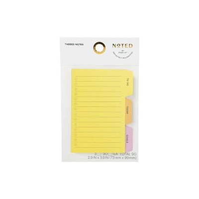 Undated Post-it Notepad with Tabbed Cutouts 90 Sheets
