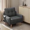 Mid Century Modern Accent Chair Upholstered Armchair Comfy Reading Chair Wood Legs Fabric Single Sofa Living Room - 2 of 4