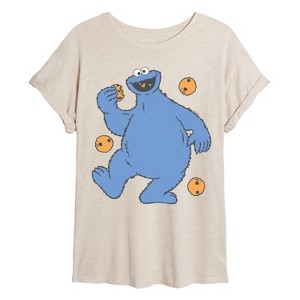 Women's - Sesame Street - Cookie Monster Oversized Graphic T-Shirt - 1 of 4