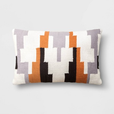 Geometric Patterned Lumbar Throw Pillow 