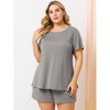 Agnes Orinda Women's Plus Size Short Sleeve Shirt and Shorts Pajamas Set Polka Dots Sleepwear - 4 of 4