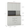 Bella Depot 74"H Kitchen Pantry Cabinet with LED Lights - 4 of 4
