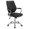 Vynxaria Black and Chrome Height Adjustable Swivel Office Chair - 2 of 4