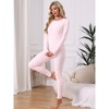 INSPIRE CHIC Women's Thermal Underwear Sets Long Sleeve Shirt with Leggings Cold Winter Base Layer Pajamas Set - 3 of 4