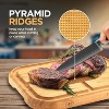 Bamboo Meat Cutting Board - Heavy Duty Wood Chopping Board & Butcher Block - Reversible Tray with Juice Groove & Spikes, Stabilizes Meat While Carving - 4 of 4