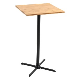 HOMCOM 24" Industrial Modern Pub Bar Table, 40.5 Inch Height Adjustable Cocktail table Square Dining Table for Kitchen or Dining Room - 1 of 4