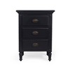Starlight Canyon Home,Black Wood Nightstand with Drawers – Classic 3 Drawer Bedroom Table - 4 of 4
