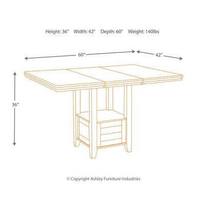 Haddigan Dark Brown Wood Extendable Counter Height Dining Table