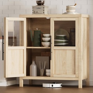 29" Large Buffet Cabinet with Storage,Sideboard Buffet Cabinet with Glass Doors, Modern Farmhouse Console Table, for Kitchen Dining Room, Living Room - 1 of 4