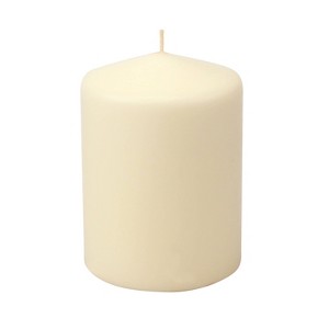 Stonebriar 3pk Tall 3'' x 4'' 35 Hour Long Burning Unscented Ivory Wax Pillar Candle: Smokeless, Cotton Wick - 1 of 4