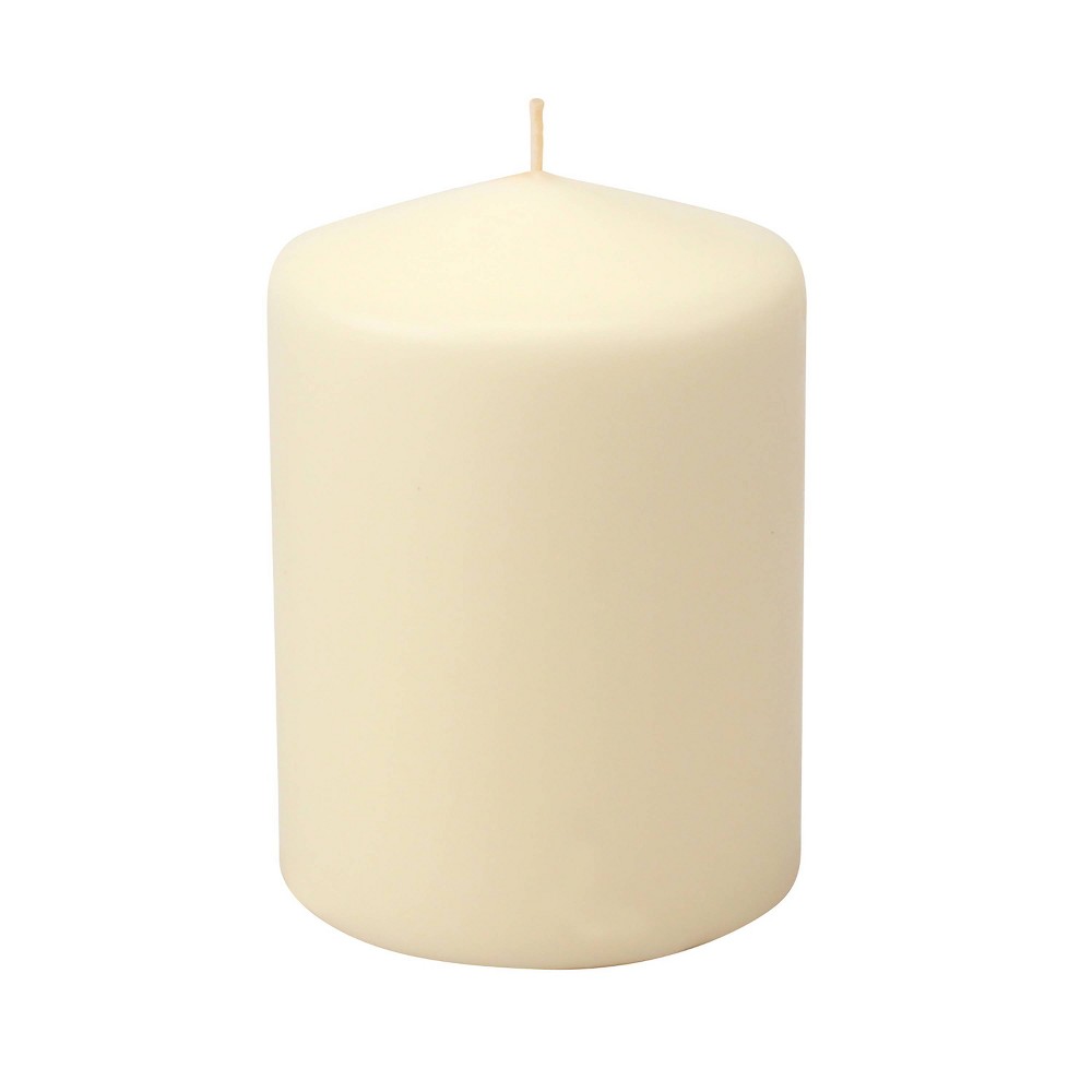 Photos - Figurine / Candlestick Stonebriar 3pk Tall 3'' x 4'' 35 Hour Long Burning Unscented Ivory Wax Pil